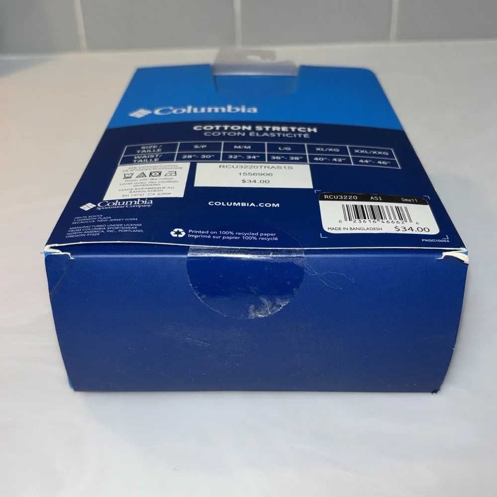 Columbia Men's Boxer Briefs COTTON Stretch S 28-30 3-Pack Blue/Navy Blue/Gray
